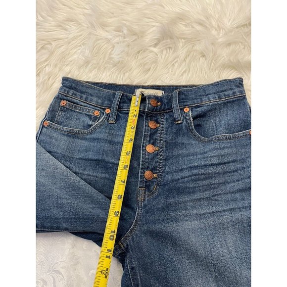 Madewell The Perfect‎ Vintage Crop Blue Jeans Size 27 Button Fly Stretch - Picture 8 of 10